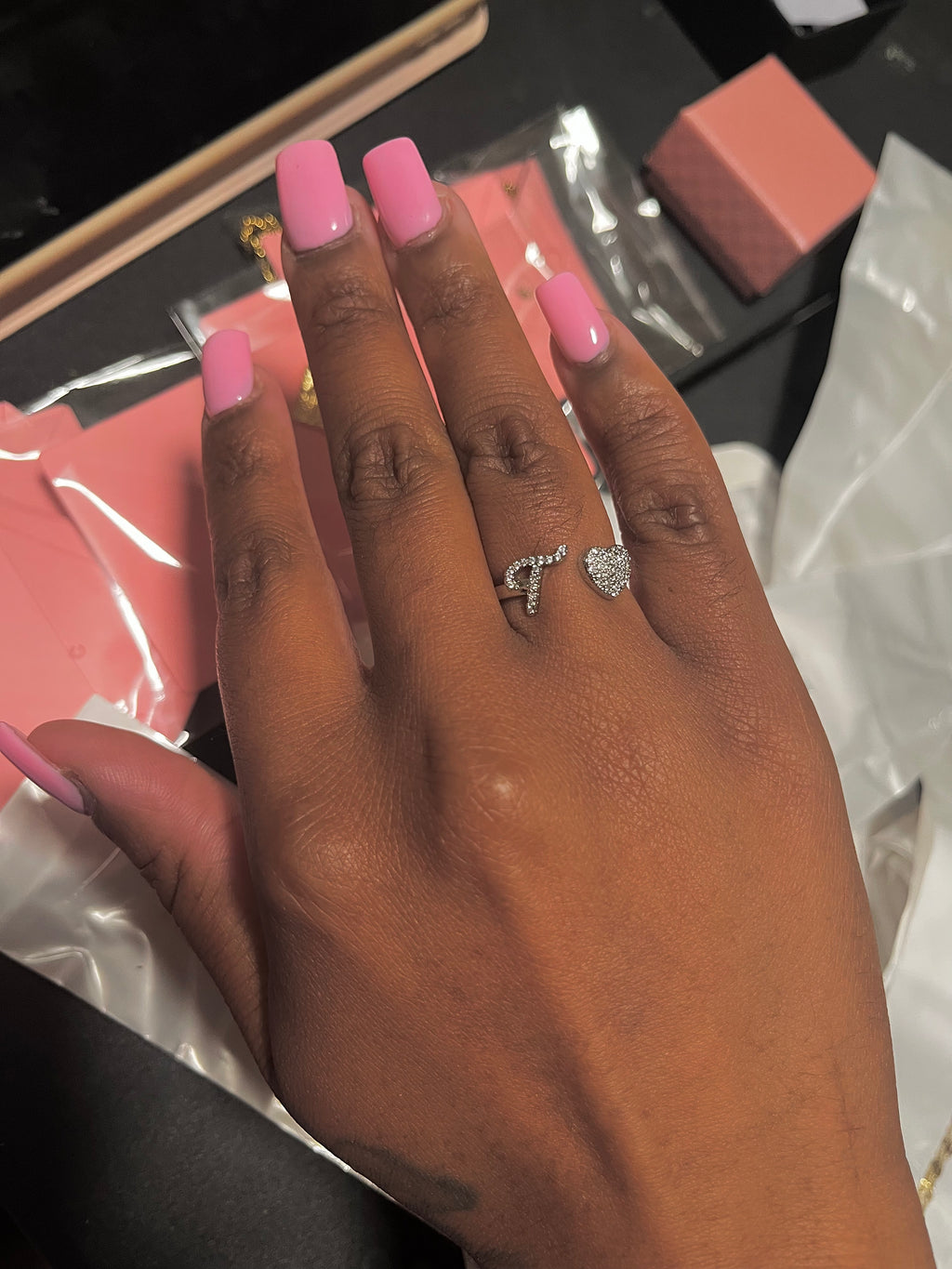 Letter Heart Ring